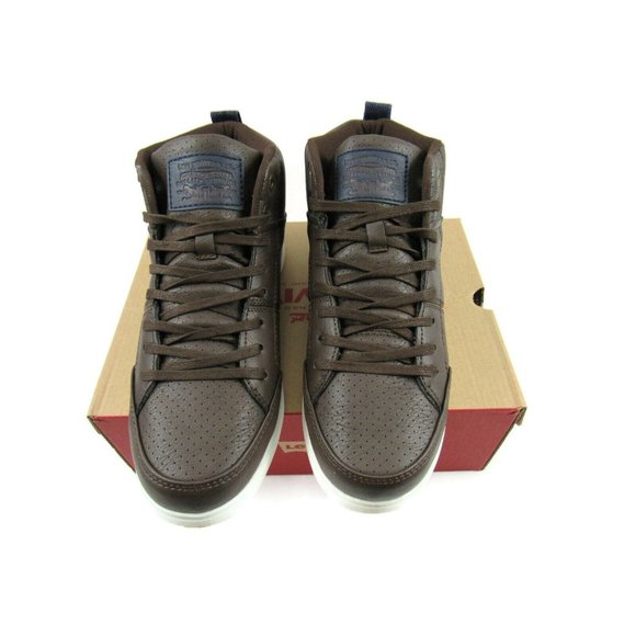 Levi's Gilles Millstone 2 Tone Brown/Navy Boys High Top Sneakers Size 6 M New - Picture 4 of 8